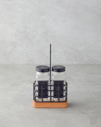 Zest Glass 2 pcs Salt and Pepper Shaker 20x11x5 cm Black