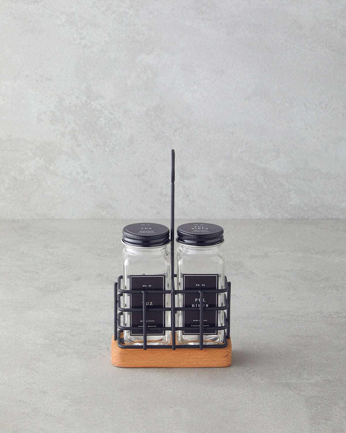 Zest Glass 2 pcs Salt and Pepper Shaker 20x11x5 cm Black
