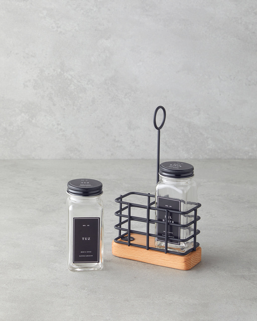 Zest Glass 2 pcs Salt and Pepper Shaker 20x11x5 cm Black (view 2)