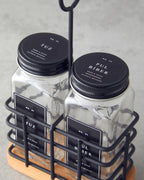 Zest Glass 2 pcs Salt and Pepper Shaker 20x11x5 cm Black (view 3)