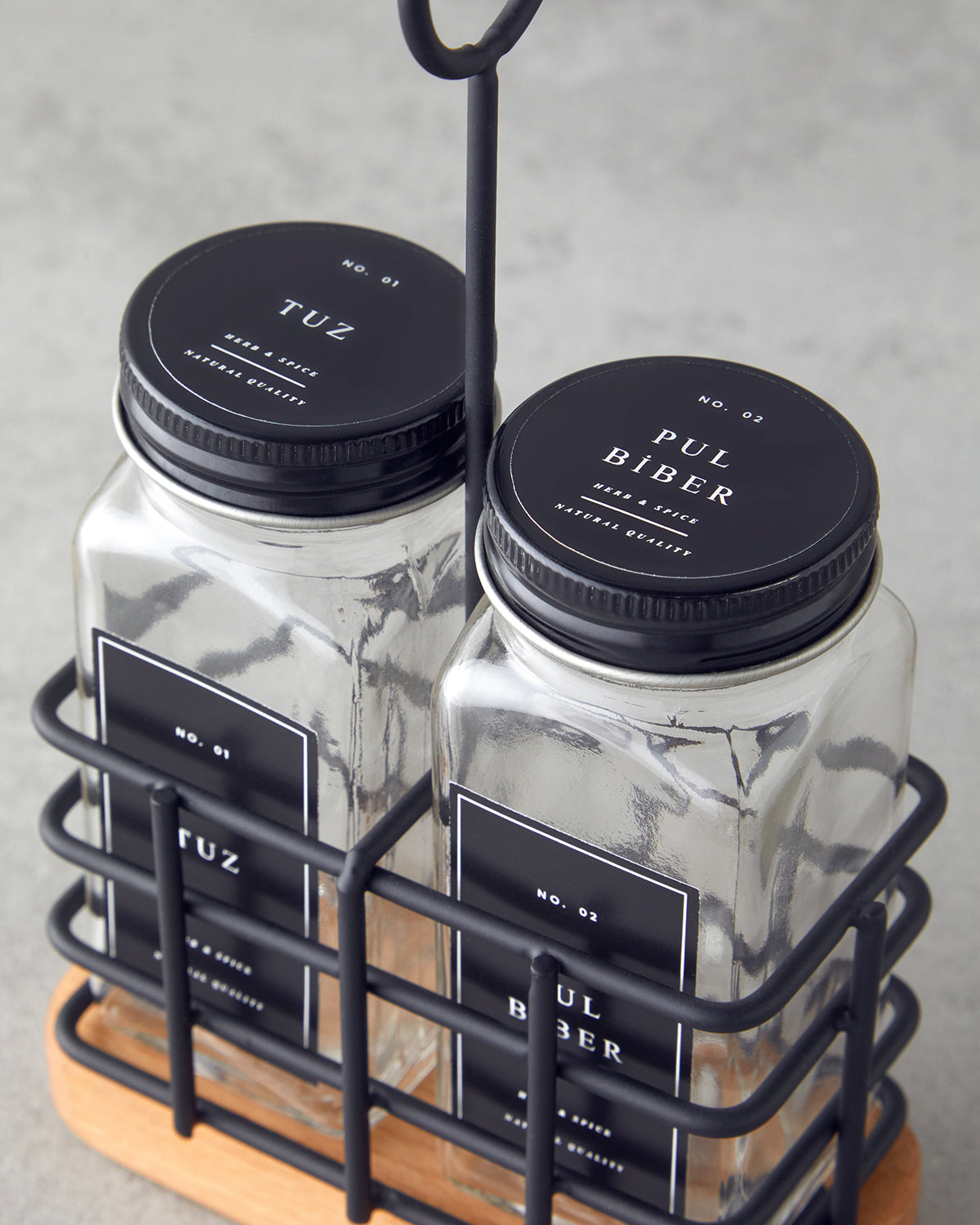 Zest Glass 2 pcs Salt and Pepper Shaker 20x11x5 cm Black (view 3)