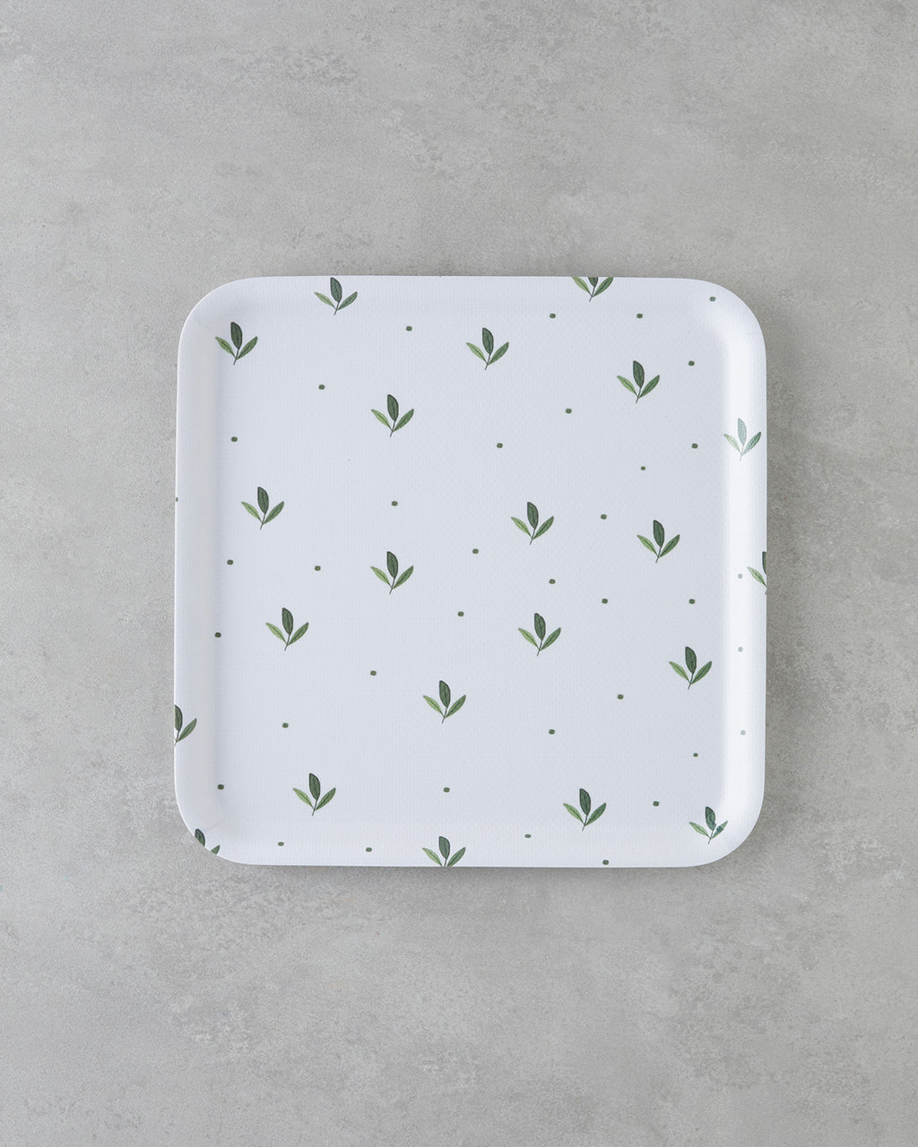 Feuille Melamine Anti-slip Tray 33x33 cm Green (view 2)