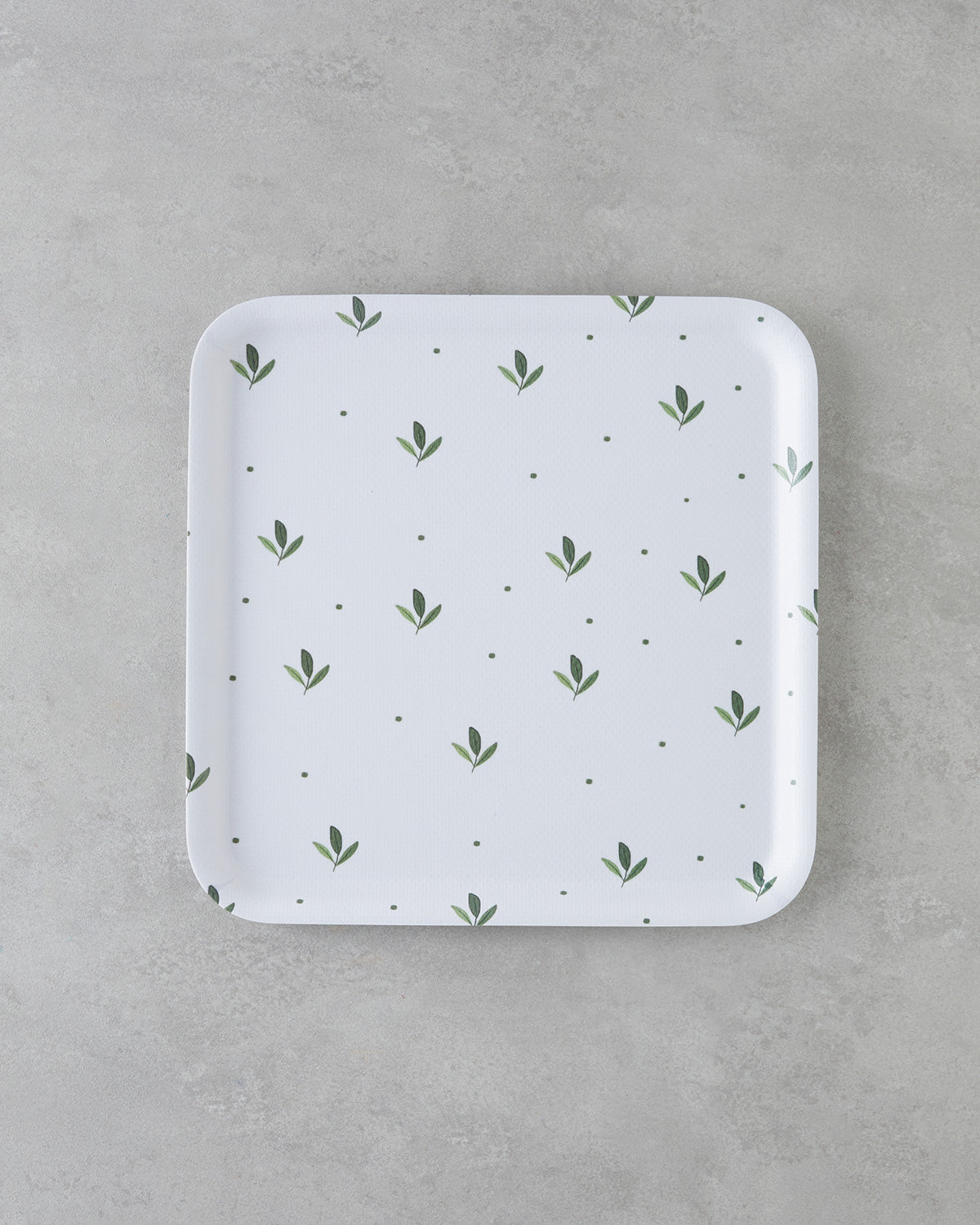 Feuille Melamine Anti-slip Tray 33x33 cm Green (view 2)