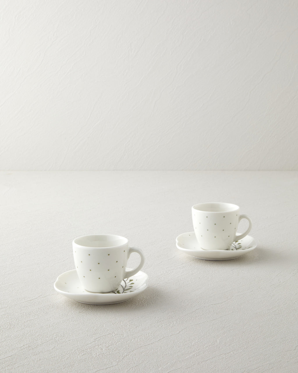 Bone Porcelain 4 Pieces 2 Servings Coffee Cup Set 90 ml Green