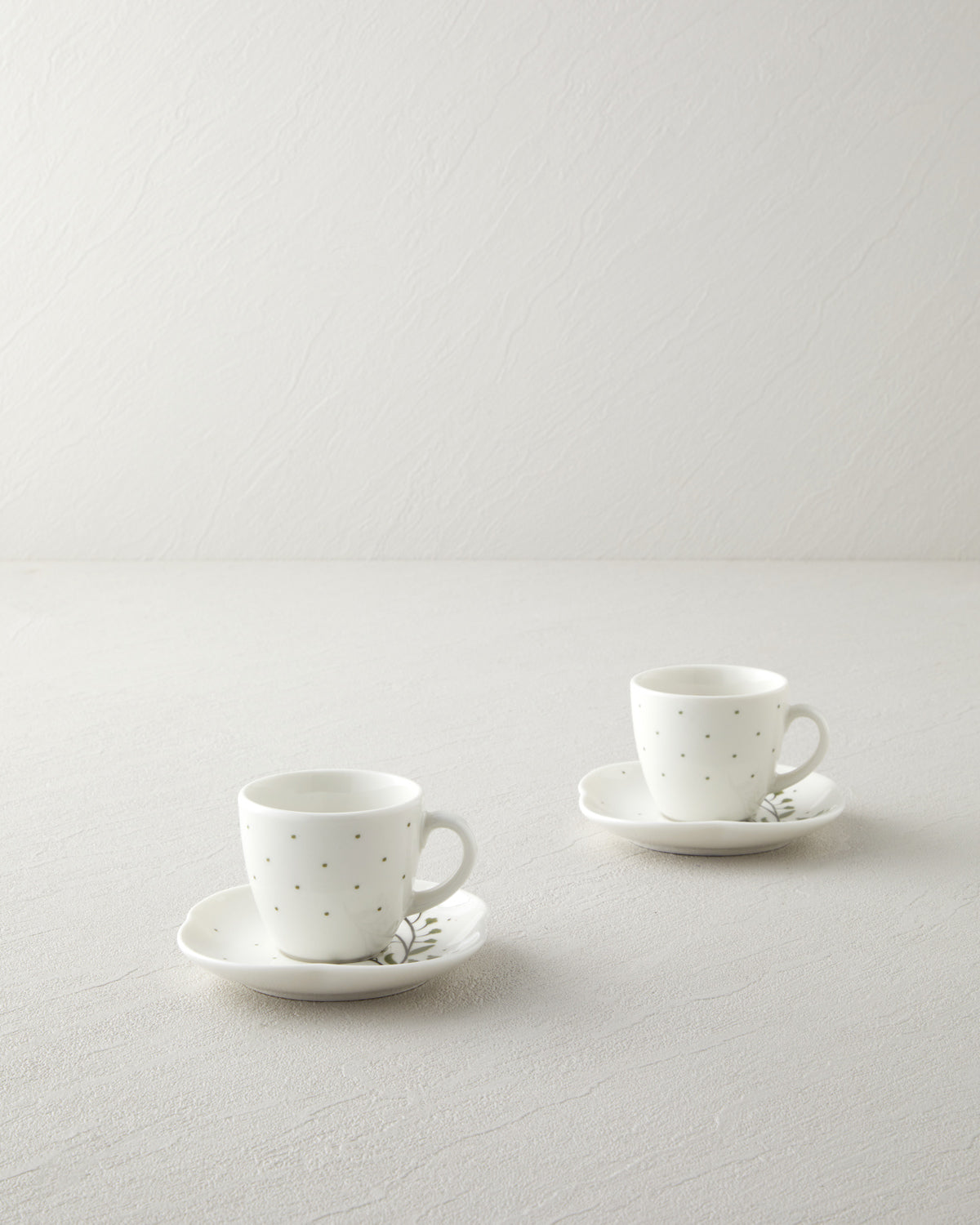 Bone Porcelain 4 Pieces 2 Servings Coffee Cup Set 90 ml Green