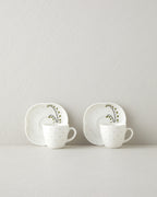 Bone Porcelain 4 Pieces 2 Servings Coffee Cup Set 90 ml Green (view 2)