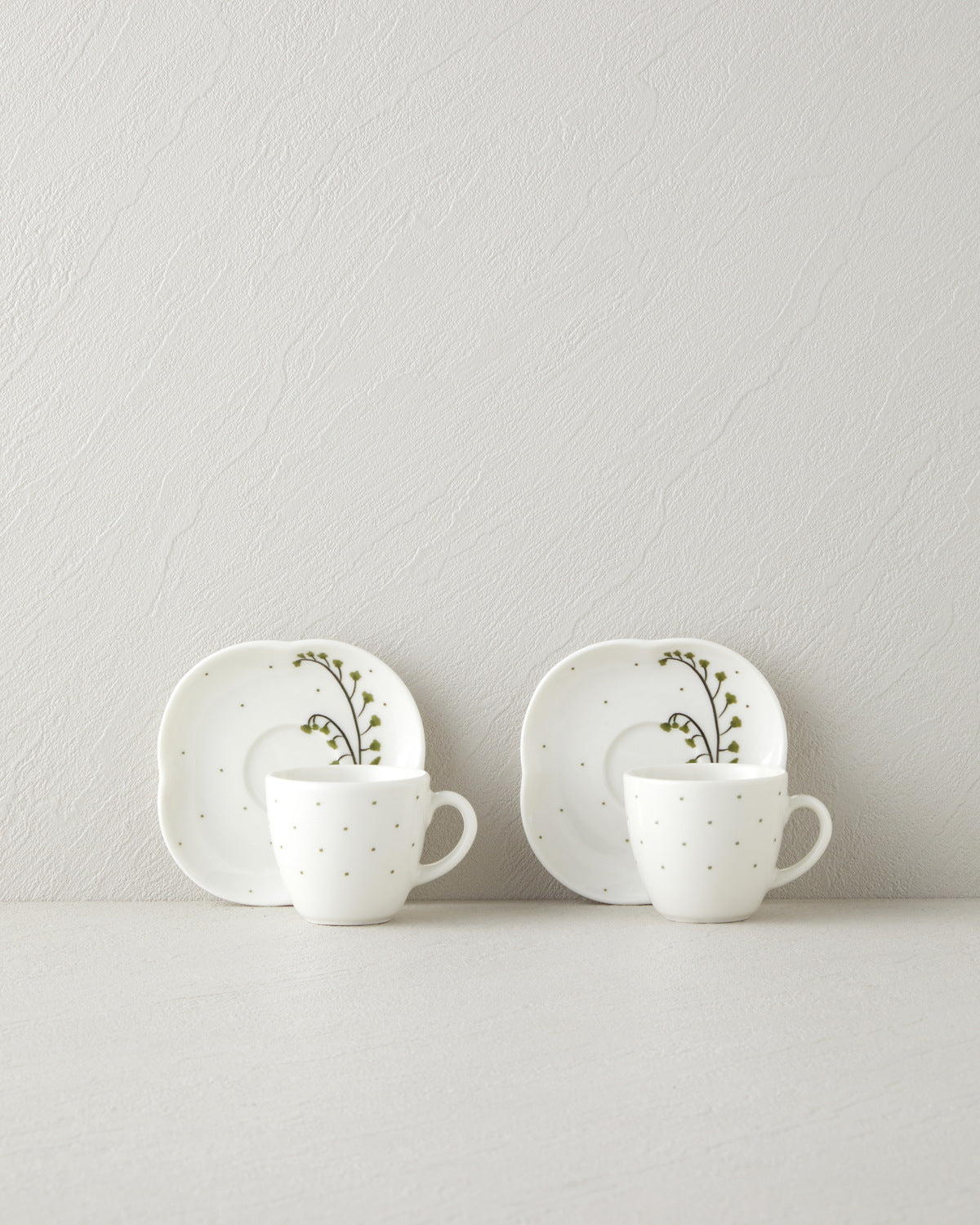 Bone Porcelain 4 Pieces 2 Servings Coffee Cup Set 90 ml Green (view 2)