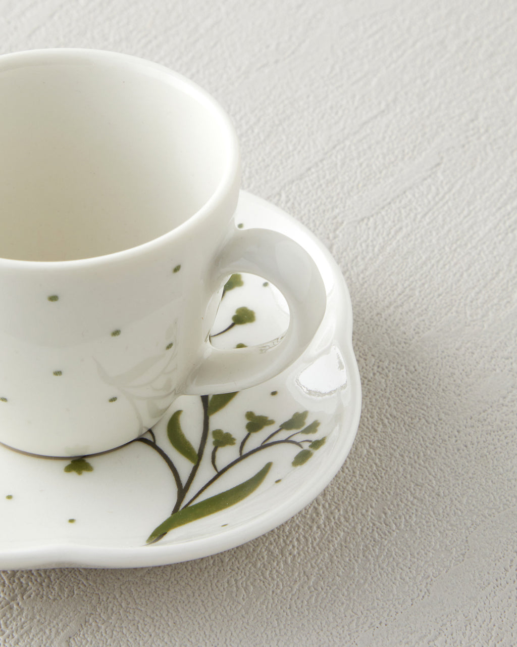 Bone Porcelain 4 Pieces 2 Servings Coffee Cup Set 90 ml Green (view 4)