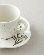 Bone Porcelain 4 Pieces 2 Servings Coffee Cup Set 90 ml Green (view 4)