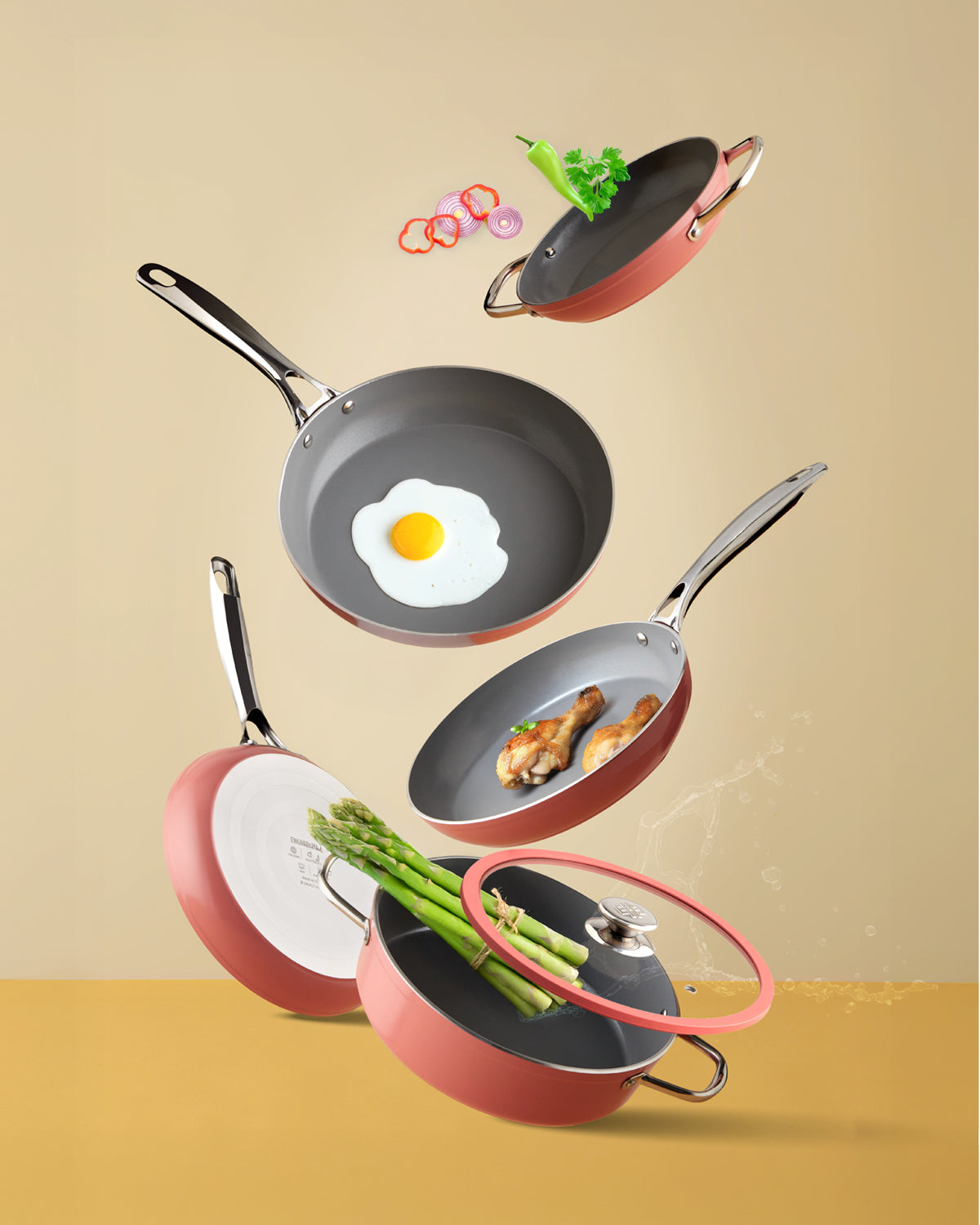 Venice CeraWell Pan Set 24-28 cm Pink (view 5)