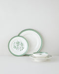 Layla Bone Porcelain Table Set 24 Pieces, 6 Servings Green