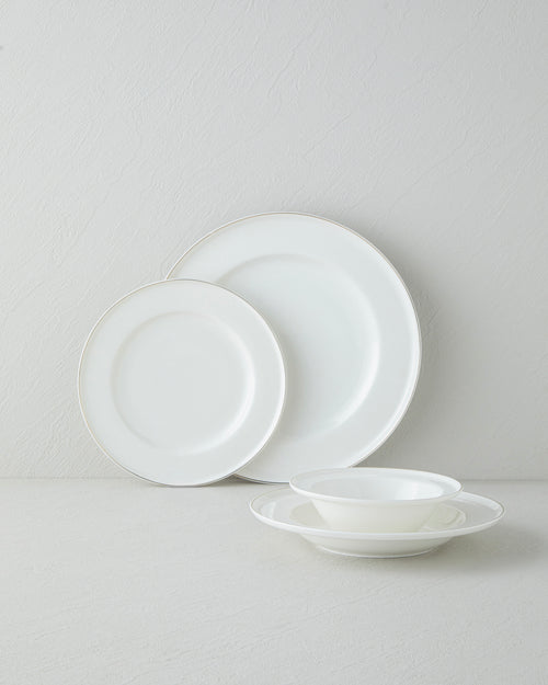Bone Porcelain Table Set 24 Pieces, 6 Servings Gold