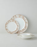 Bone Porcelain Table Set 24 Pieces, 6 Servings Brown
