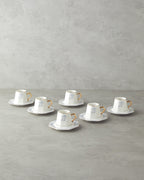 Dreampetal New Bone China 12 Pieces 6 Servings Coffee Cup Set 80 ml Blue