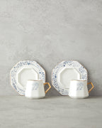 Dreampetal New Bone China 12 Pieces 6 Servings Coffee Cup Set 80 ml Blue (view 2)