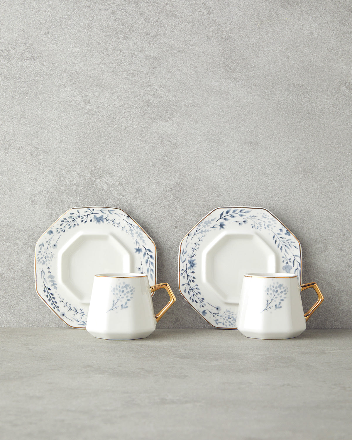 Dreampetal New Bone China 12 Pieces 6 Servings Coffee Cup Set 80 ml Blue (view 2)