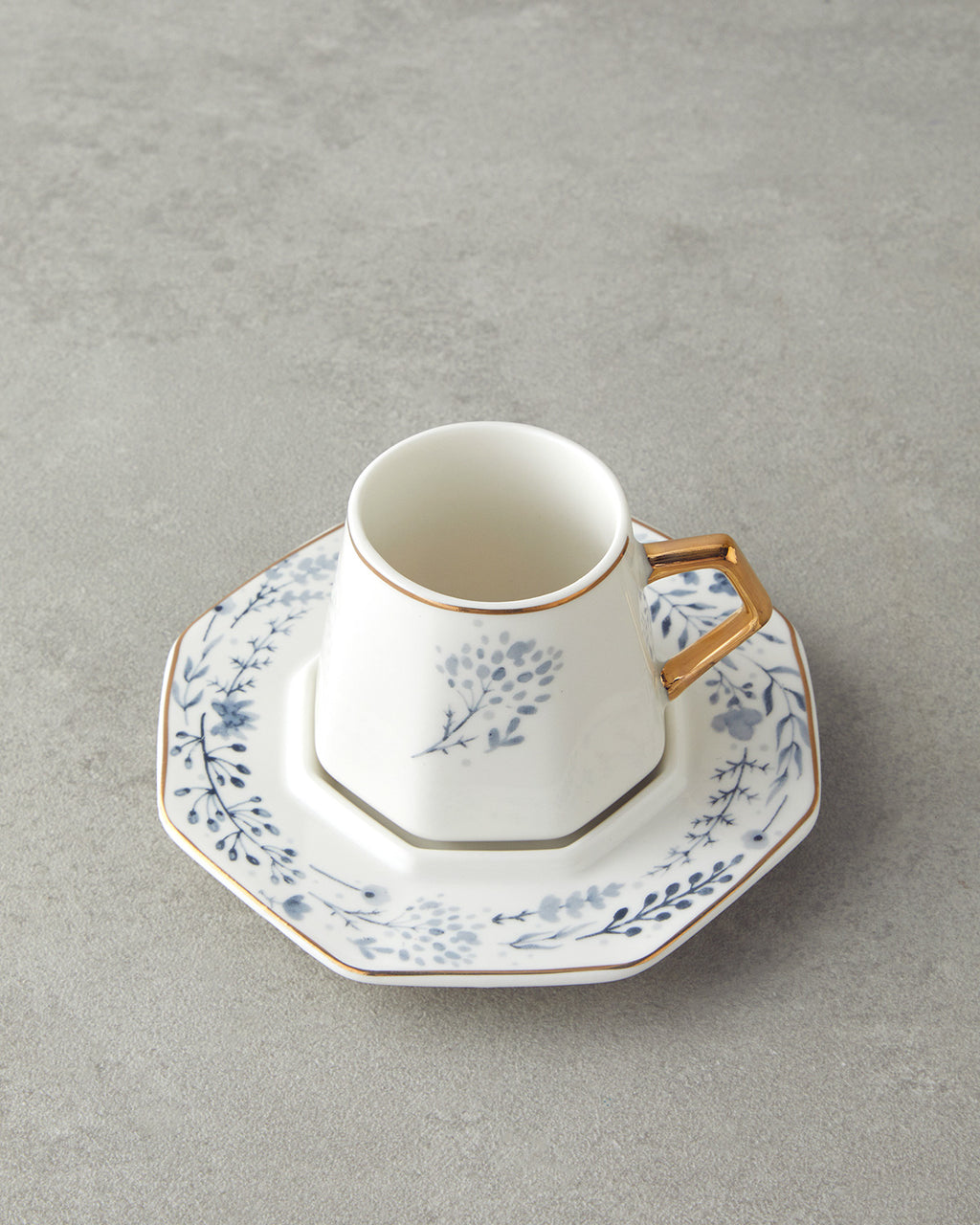 Dreampetal New Bone China 12 Pieces 6 Servings Coffee Cup Set 80 ml Blue (view 3)