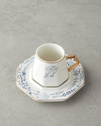 Dreampetal New Bone China 12 Pieces 6 Servings Coffee Cup Set 80 ml Blue (view 3)