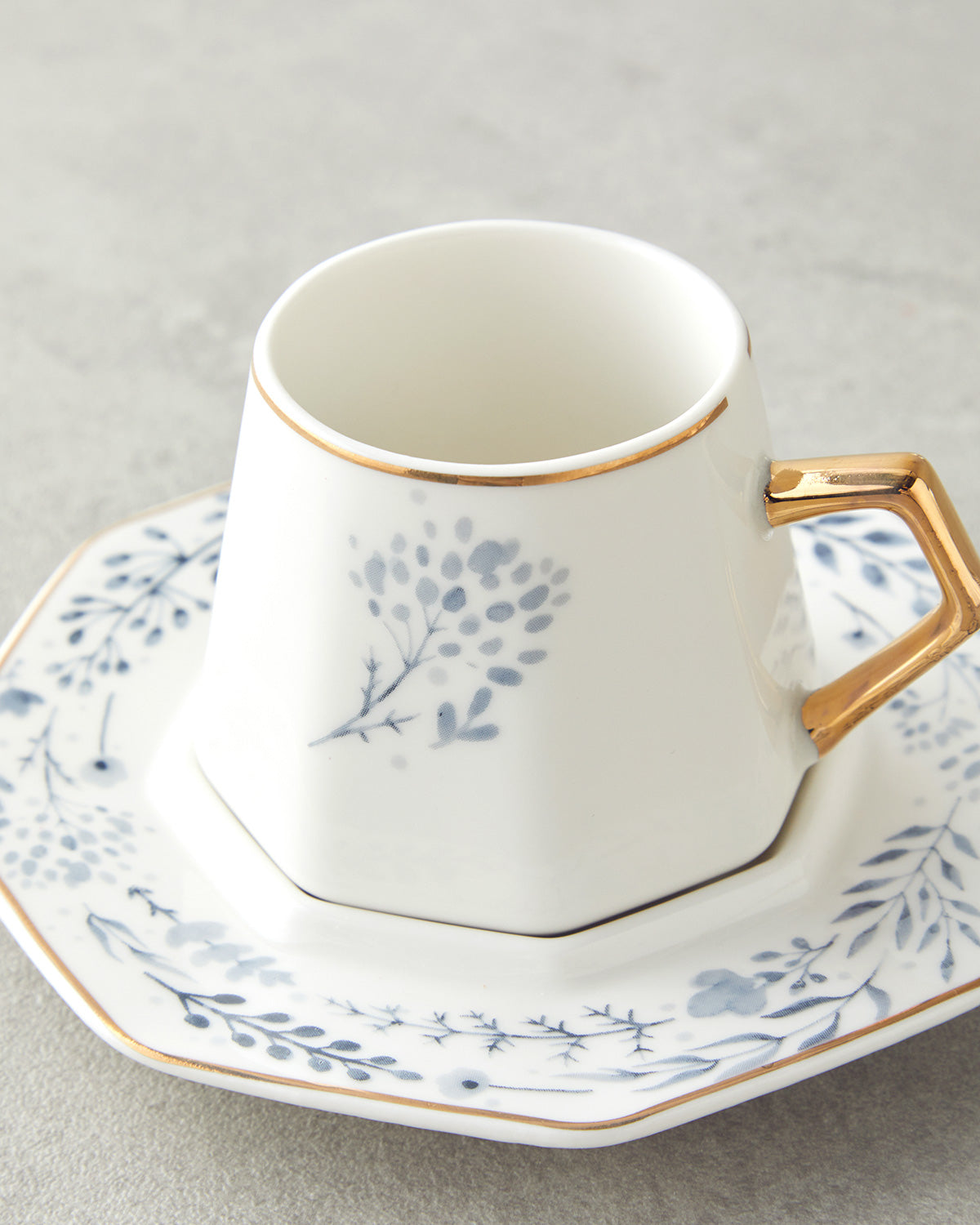 Dreampetal New Bone China 12 Pieces 6 Servings Coffee Cup Set 80 ml Blue (view 4)
