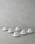 Lavendpetal New Bone China 12 Pieces 6 Servings Coffee Cup Set 80 ml Blue
