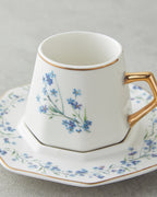 Lavendpetal New Bone China 12 Pieces 6 Servings Coffee Cup Set 80 ml Blue (view 4)