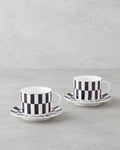 New Bone China 4 Pieces 2 Servings Tea Cup Set 230 ml Brown