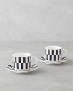New Bone China 4 Pieces 2 Servings Tea Cup Set 230 ml Brown