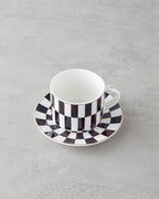 New Bone China 4 Pieces 2 Servings Tea Cup Set 230 ml Brown (view 3)
