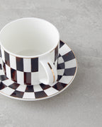New Bone China 4 Pieces 2 Servings Tea Cup Set 230 ml Brown (view 4)