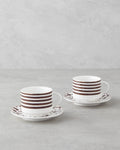 New Bone China 4 Pieces 2 Servings Tea Cup Set 230 ml Brown