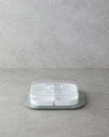 Daisy Bouquet Green Plastic with 4 Sections Breakfast Container 26x23 cm Green