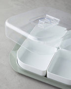 Daisy Bouquet Green Plastic with 4 Sections Breakfast Container 26x23 cm Green (view 4)