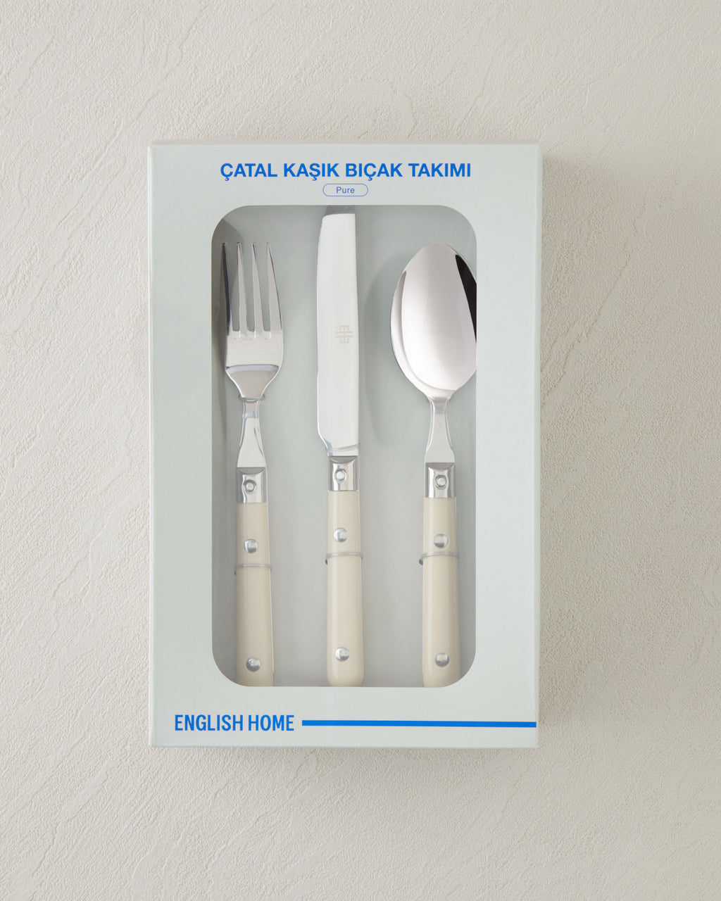 Pure Stainless Steel Cutlery Set 18 Pieces, 6 Servings Cream