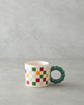 Checkerboard Ceramic Mug 260 ml Colored