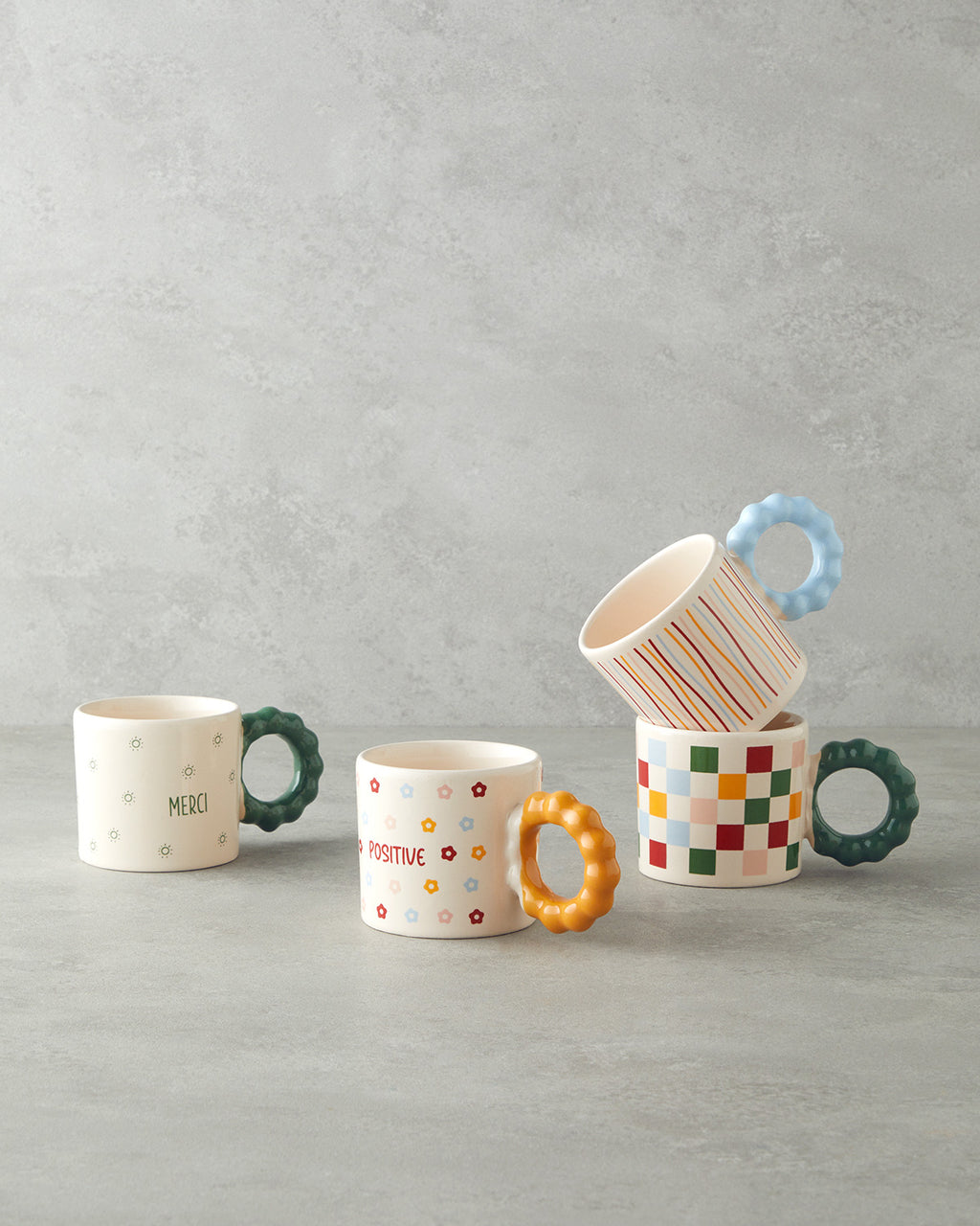 Checkerboard Ceramic Mug 260 ml Colored (view 4)