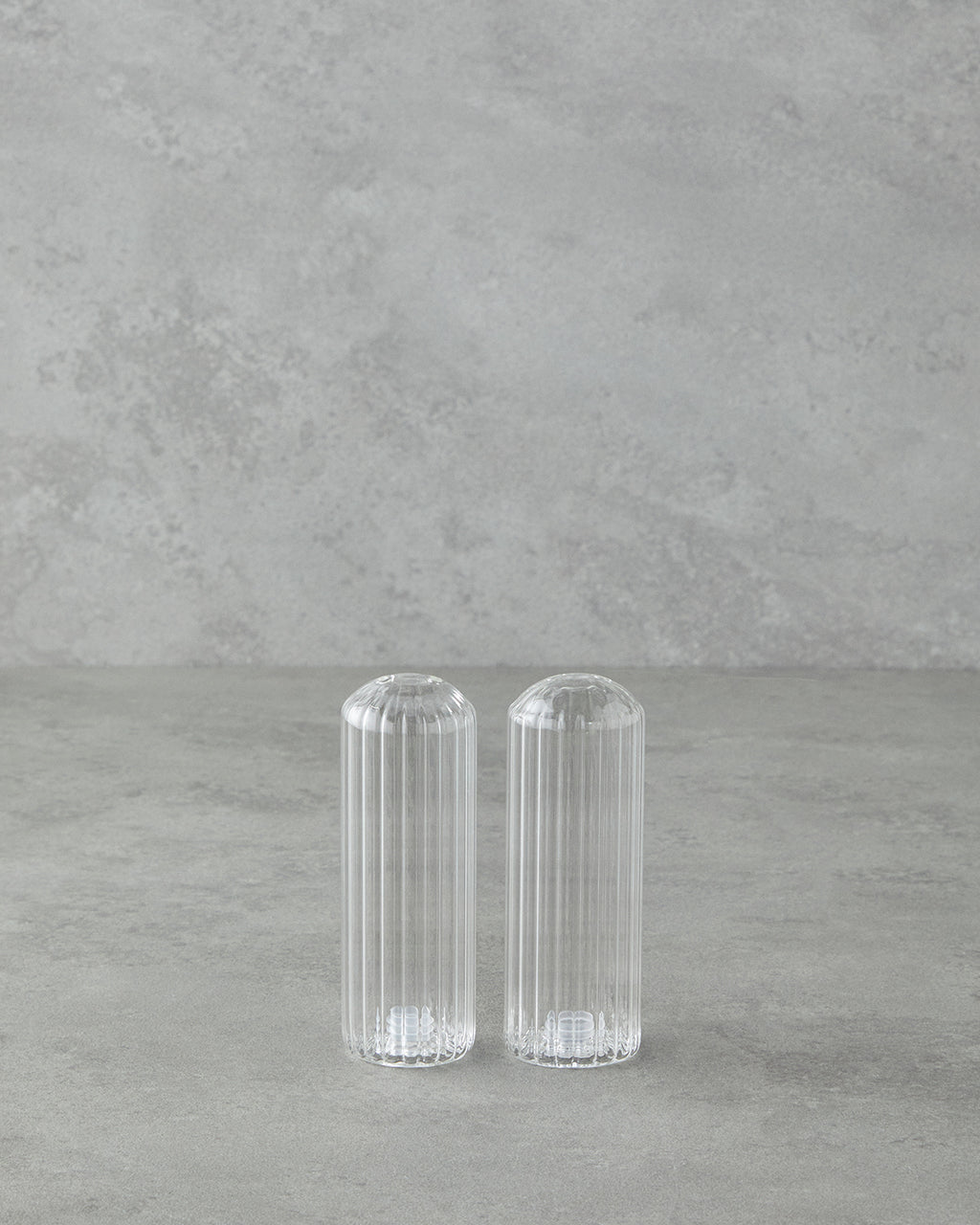 Glass 2 pcs Salt and Pepper Shaker 11x3.5 cm Transparent
