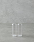 Glass 2 pcs Salt and Pepper Shaker 11x3.5 cm Transparent