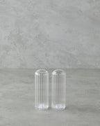 Glass 2 pcs Salt and Pepper Shaker 11x3.5 cm Transparent