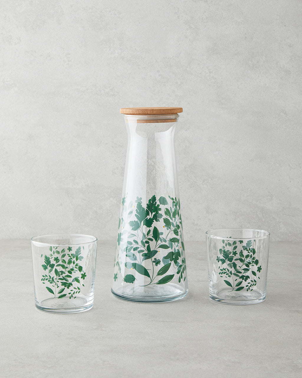 Leafscape Glass 3 Pieces Water Set 1150 ml + 380 ml Green