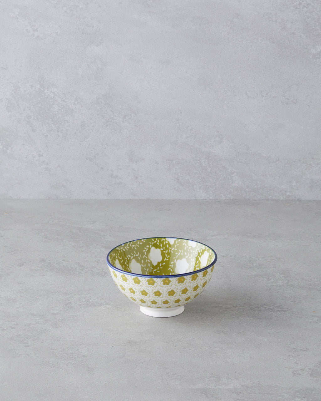 Porcelain Snack Bowl - White - Green - 11 cm