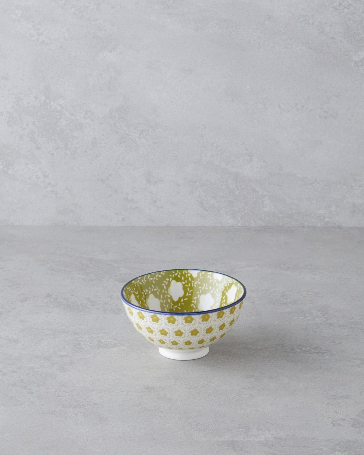 Porcelain Snack Bowl - White - Green - 11 cm