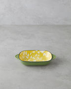 Porcelain Rectangular Plate - Yellow - Green, Navy Blue - Green & more - Yellow - Green - 22x12 cm