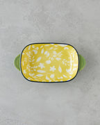 Porcelain Rectangular Plate - Yellow - Green, Navy Blue - Green & more - Navy Blue - Green - 22x12 cm (view 2)