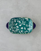Porcelain Rectangular Plate - Yellow - Green, Navy Blue - Green & more - Navy Blue - Green - 18x14 cm (view 5)
