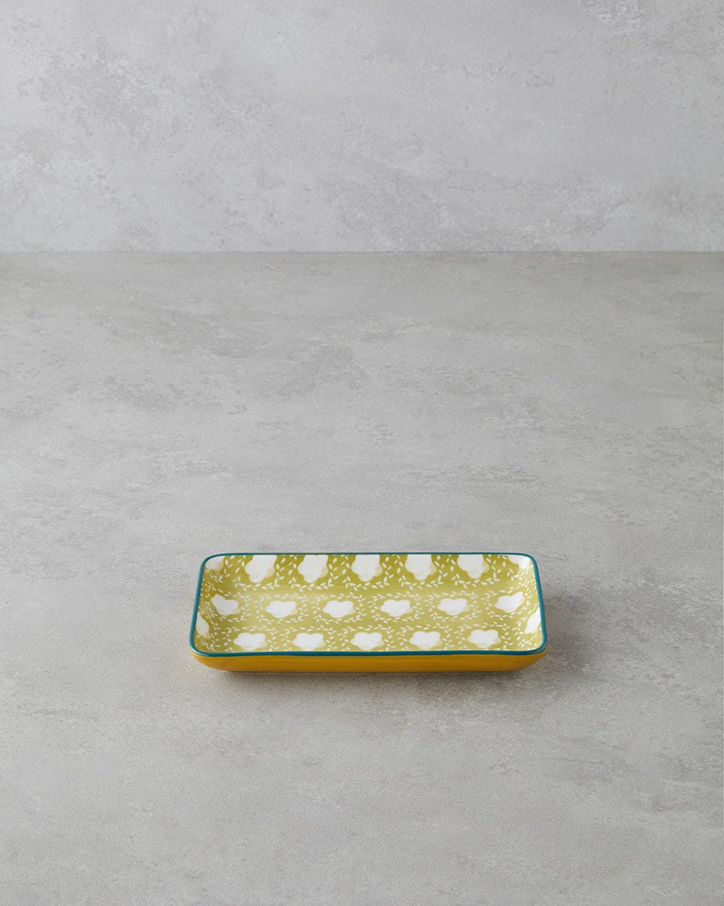 Porcelain Rectangular Plate - Yellow - Green, Navy Blue - Green & more (view 7)