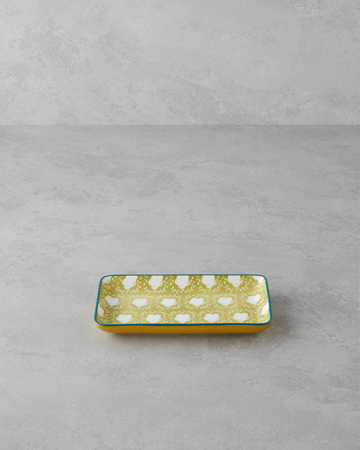 Porcelain Rectangular Plate - Yellow - Green, Navy Blue - Green & more (view 7)