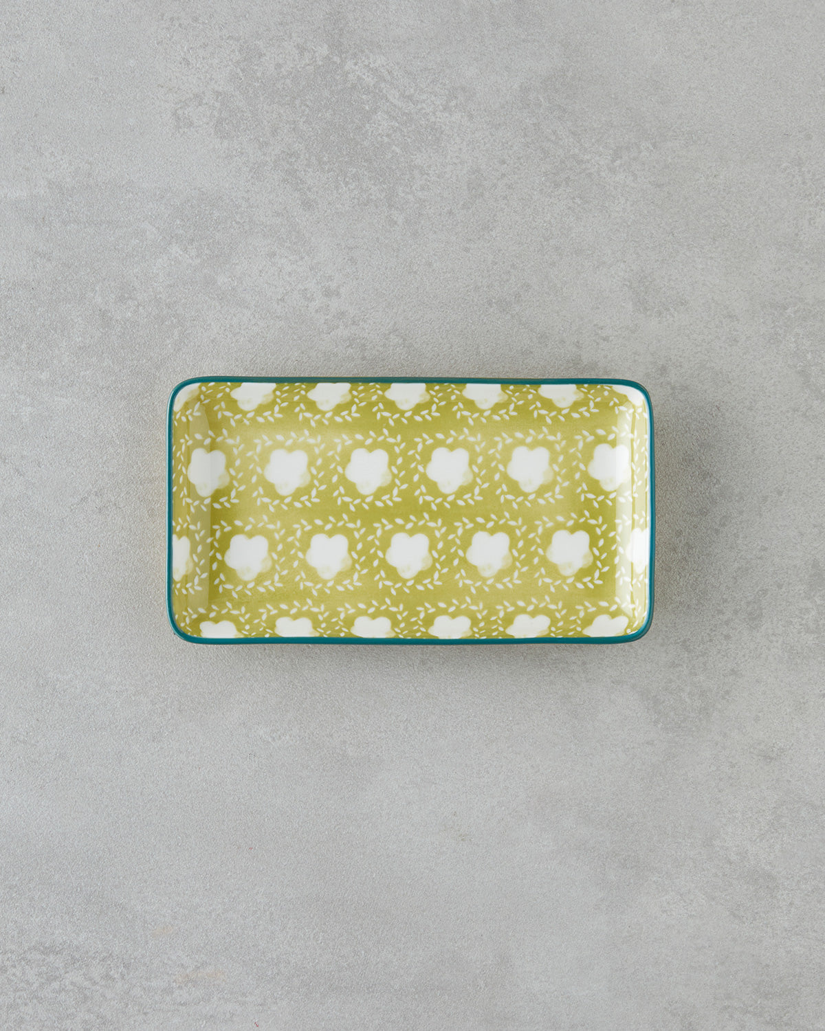 Porcelain Rectangular Plate - Yellow - Green, Navy Blue - Green & more (view 8)