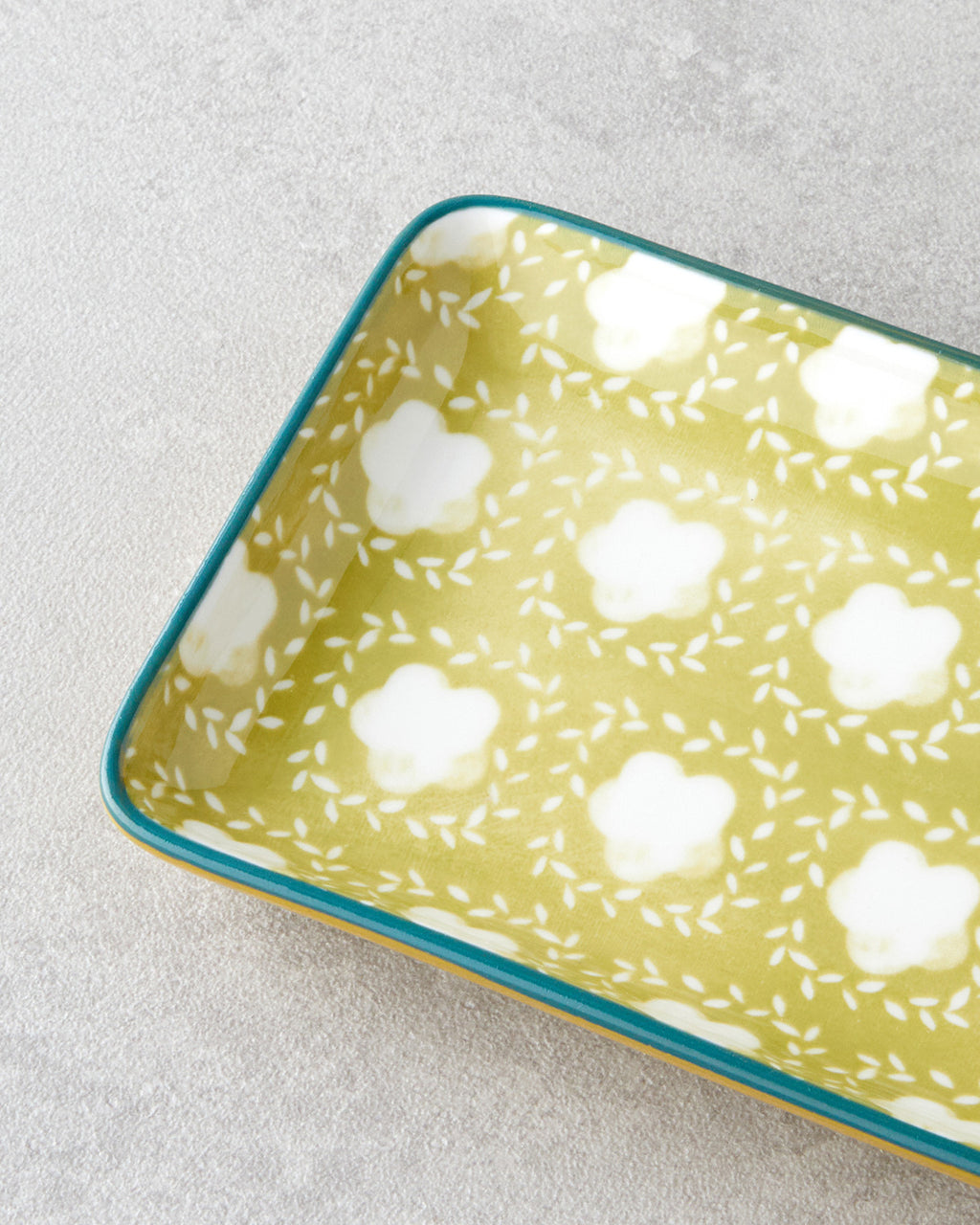 Porcelain Rectangular Plate - Yellow - Green, Navy Blue - Green & more (view 9)