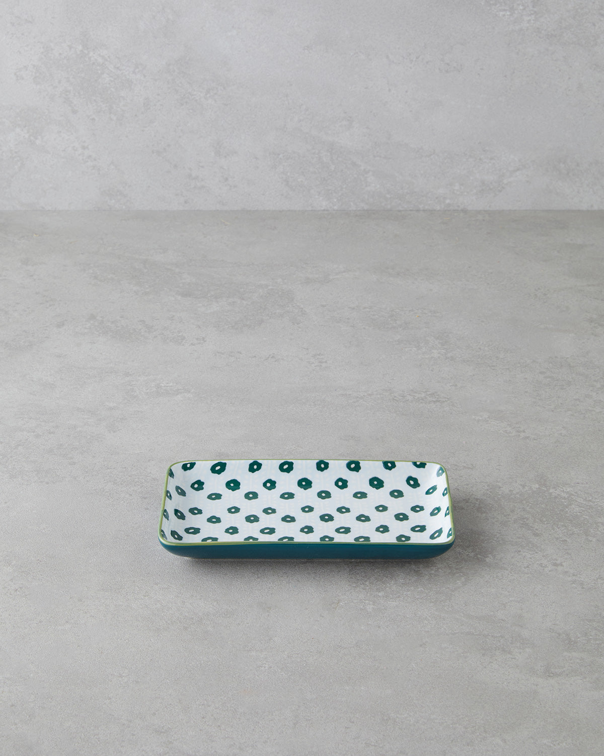 Porcelain Rectangular Plate - Yellow - Green, Navy Blue - Green & more (view 10)