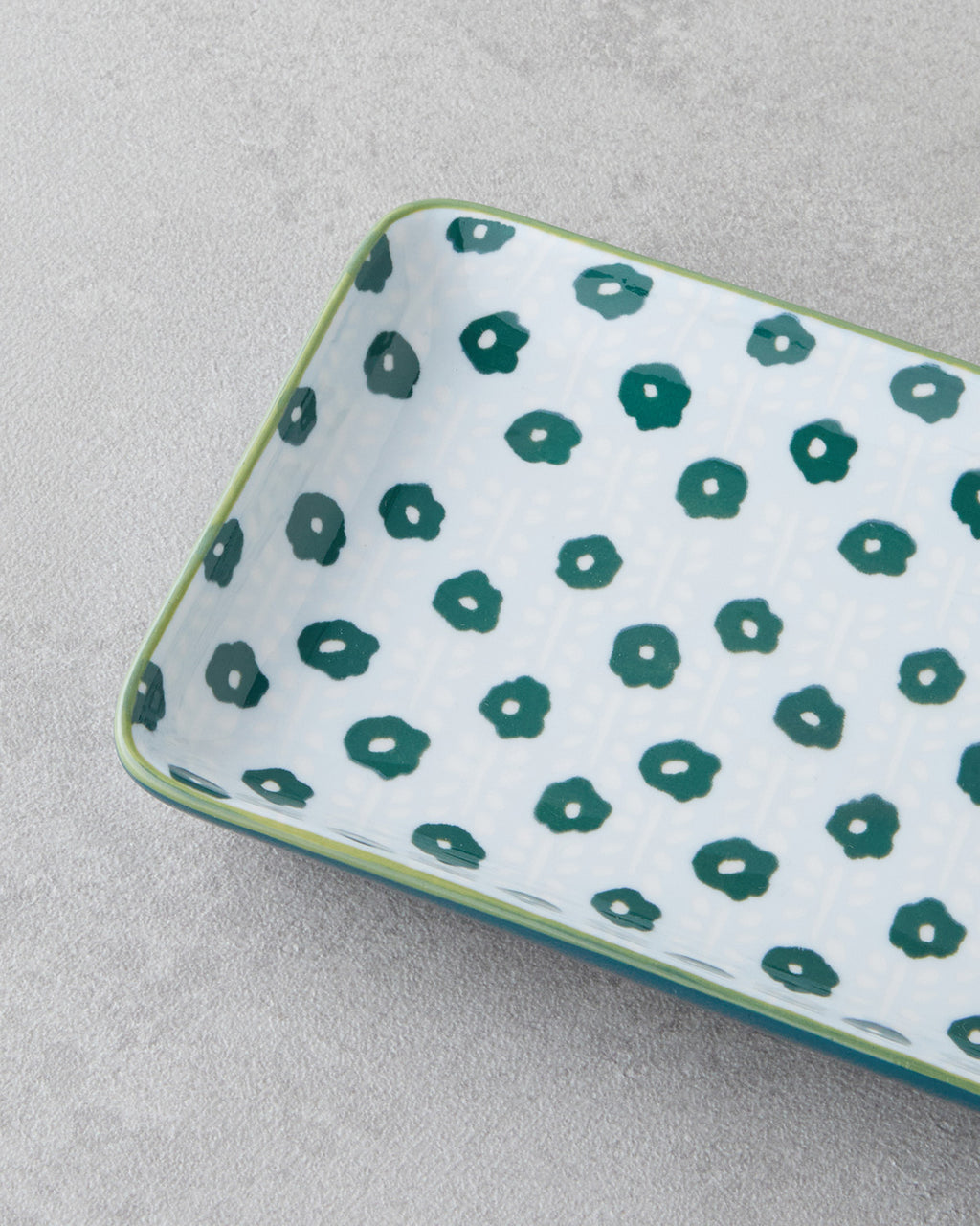 Porcelain Rectangular Plate - Yellow - Green, Navy Blue - Green & more (view 12)